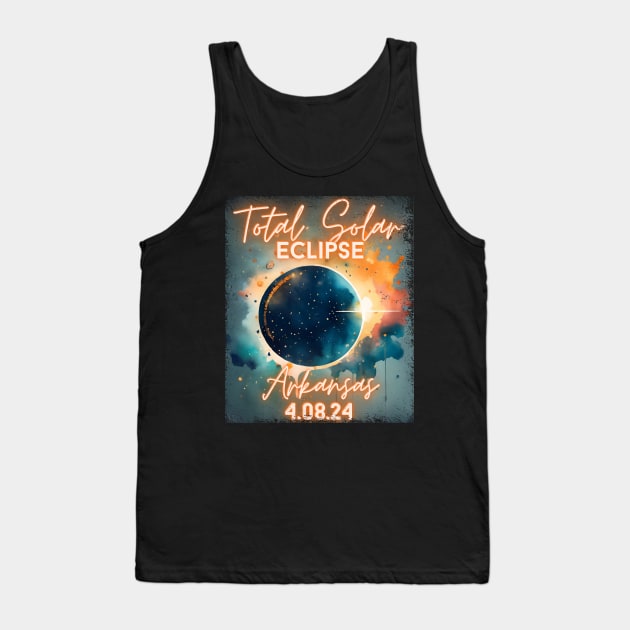 Total Solar Eclipse 2024 Arkansas Art Science Men Women Kids Tank Top by AimArtStudio